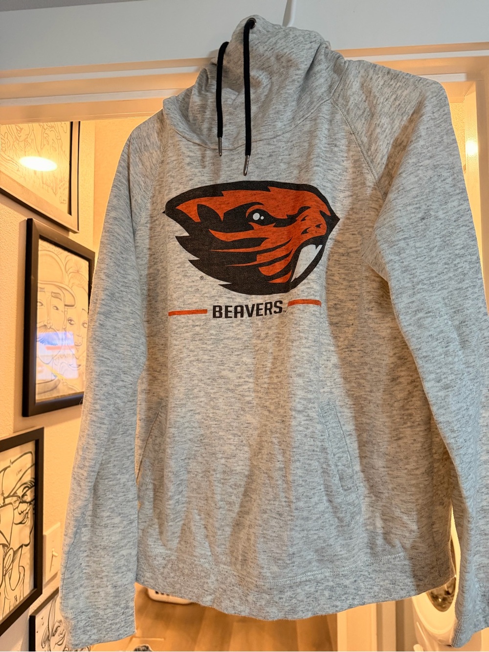Beavers Gray Heather Hooded Pullover - Men's